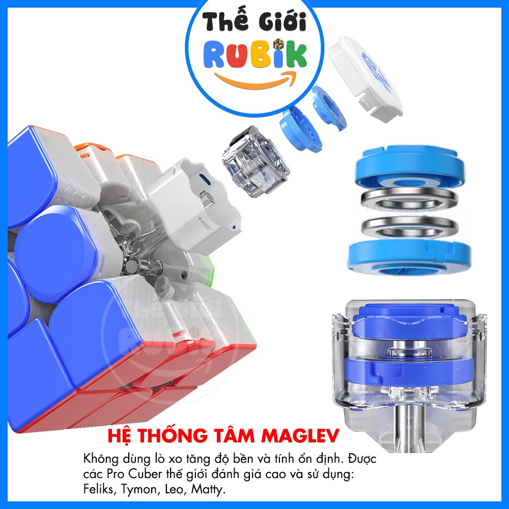 [Maglev UV] Rubik GAN 12 Maglev UV 3x3 Có Sẵn Nam Châm. Rubic GAN12 M Pro Leap FLAGSHIP Hãng GAN CUBE | Thế Giới Rubik