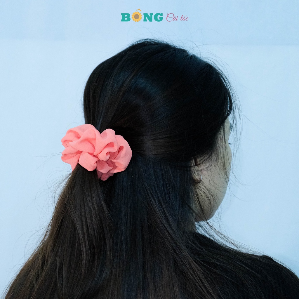 Dây cột tóc scrunchies vải muslin màu trơn đường kính 11cm SR80 - scrunchies BÔNG Cài Tóc