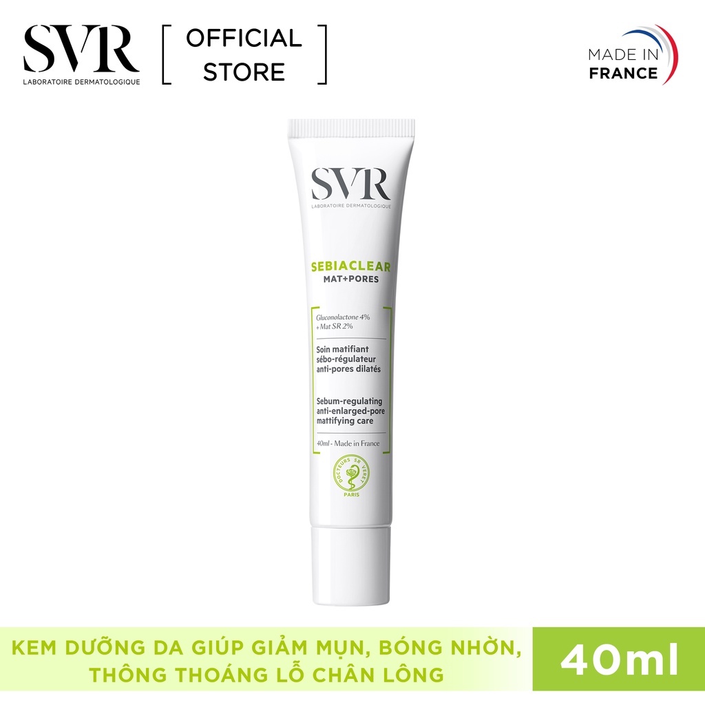 Kem Dưỡng Giúp Giảm Mụn Kiềm Dầu Cho Da SVR Sebiaclear Mat+Pores 40ml