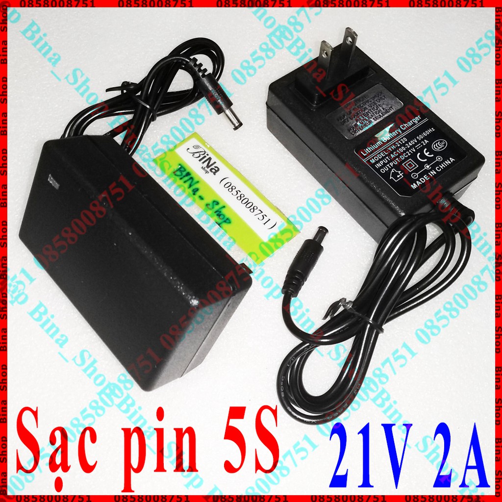 Sạc pin 5S 21V 2A có đèn báo trạng thái sạc pin 18650