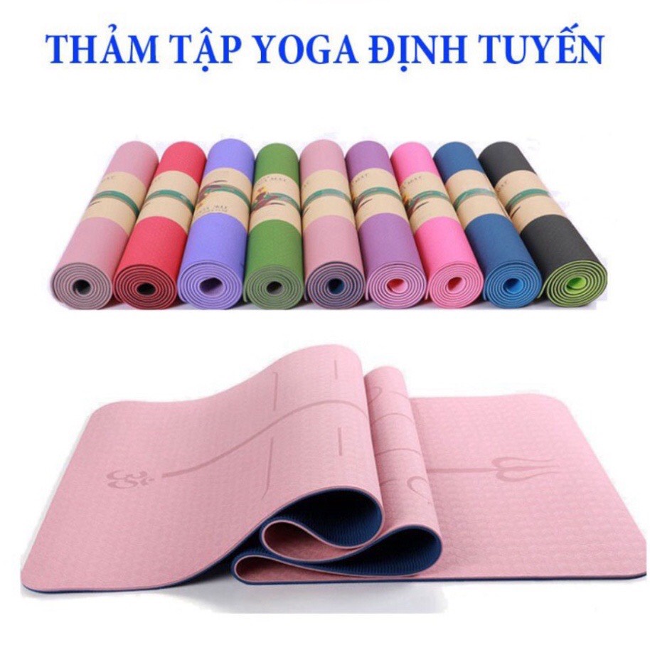 Thảm tập yoga gym định tuyến Dày 6mm Chất Liệu Cao Su Non Cao Cấp Chống Trơn Trượt