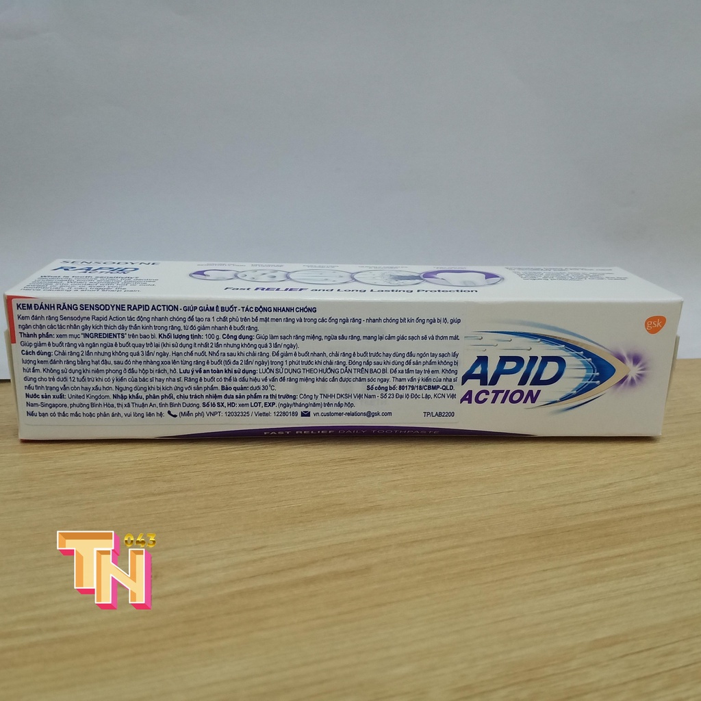 Kem đánh răng Sensodyne Rapid Action Whitening 100g