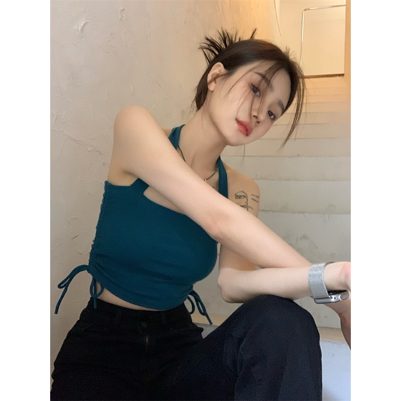 Áo Cổ Yếm Dây Rút Ôm Dáng Ngọt Ngào Và Gợi Cảm Cho Nữ