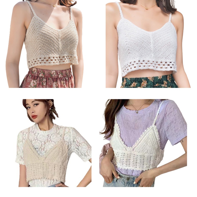 Áo croptop hai dây cổ chữ V gợi cảm cho nữ