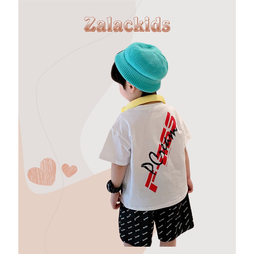 Áo cho bé trai, áo cộc tay cho bé trai QCCC Zalackids 100% cotton thấm hút mồ hôi