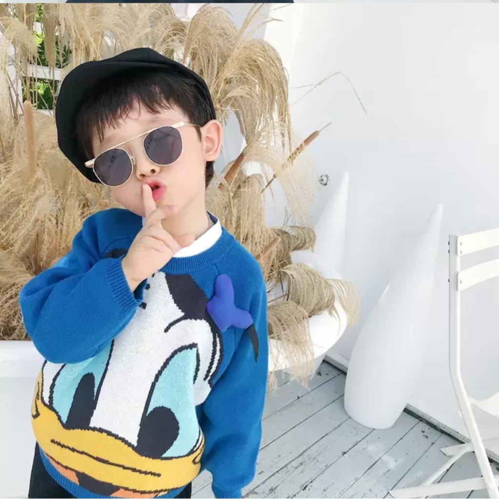 [HÀNG SIÊU ĐẸP] Áo len vịt Donan cho bé trai bé gái hàng Quảng Châu len mềm mịn siêu xinh