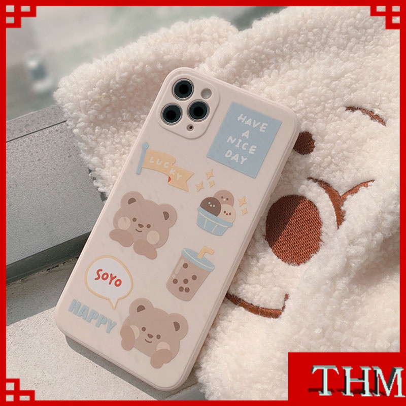 Ốp iphone Điện Thoại Cạnh Vuông soyo happy 6/6plus/6s/6splus/7/7plus/8/8plus/x/xr/xs/