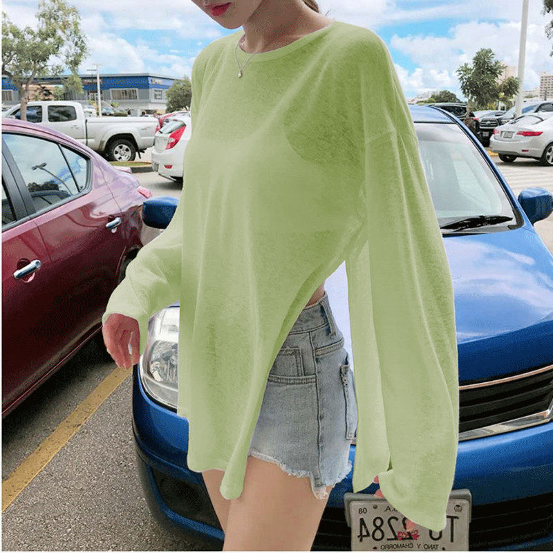 Áo chống nắng tay dài quần áo nữ thời trang nàng tiên mới Hàn Quốc lỏng lẻo và linh hoạt thin blouse mùa hè