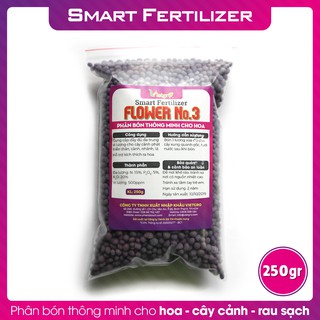 Phân Bón Dưỡng Hoa VIETGRO NPK 15-5-20+TE (Túi 250g) - Phân bón thông minh chuyên cho hoa - SMART FERTILIZER Flower No.3