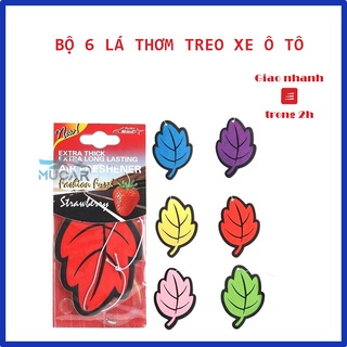 Combo 6 lá thơm khử mùi trang trí treo xe ô tô, xe hơi, tủ quần áo, phòng ngủ