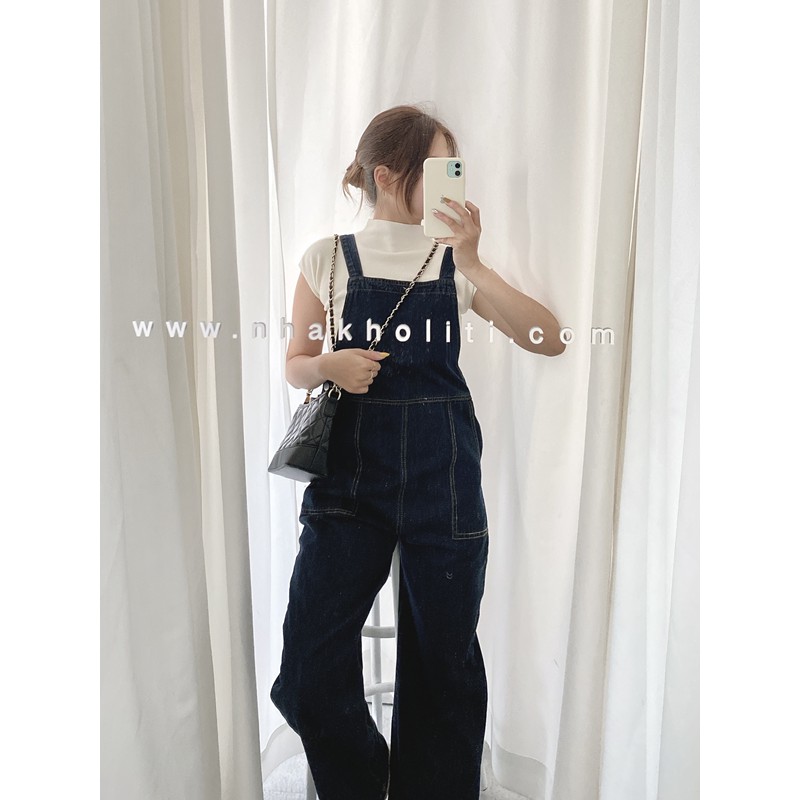 [Mã FADIRECT20 giảm 20K đơn 150K] Yếm quần dài xanh đậm chạy chỉ - YQD115 | BigBuy360 - bigbuy360.vn