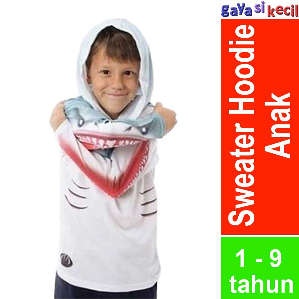 Áo Khoác Hoodie In Hình Cá Mập Thời Trang Cho Bé Trai