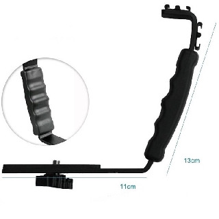 Bracket L gá gắn đèn Led Micro Flash 2 chân hot shoe