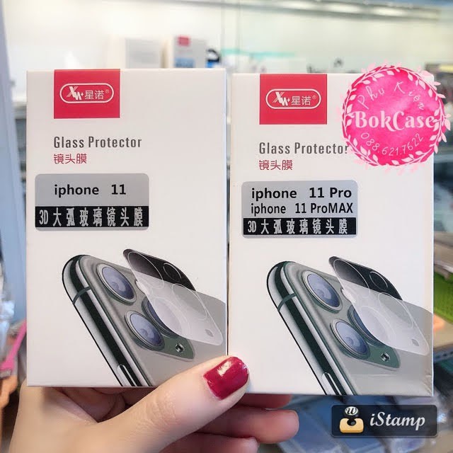 Kính cường lực phủ Sapphire Bảo vệ full cụm camera iPhone 11 , 11 Pro , 11 Pro Max full hộp dán như không dán