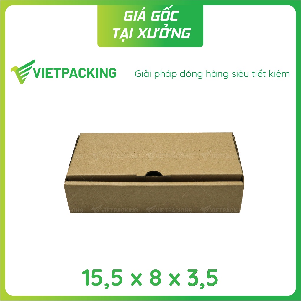 15,5x8x3,5 - 50 hộp carton nắp gài nhỏ đựng phụ kiện siêu đẹp V221