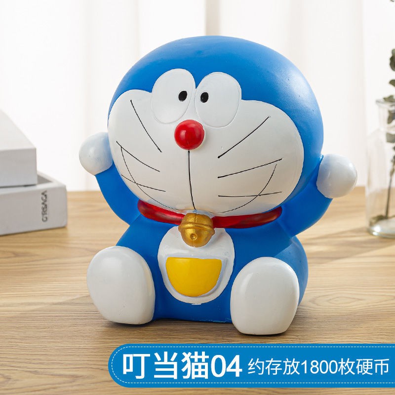 Ống Heo Tiết Kiệm Chống Rơi Hình Mèo Máy Doraemon Sáng Tạo Cho Bé Trai