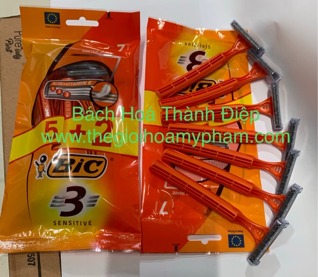 Bịch 7 cây dao cạo râu Bic 3 lưỡi (5 tặng 2)