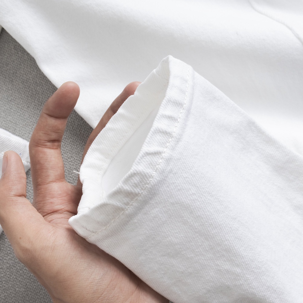 QUẦN JEAN NAM TRẮNG RÁCH GỐI PHONG CÁCH TRẺ TRUNG CÁ TÍNH SÀNH ĐIỆU- CHẤT JEAN CO GIÃN 4 CHIỀU KHÔNG BAI KHÔNG XÙ