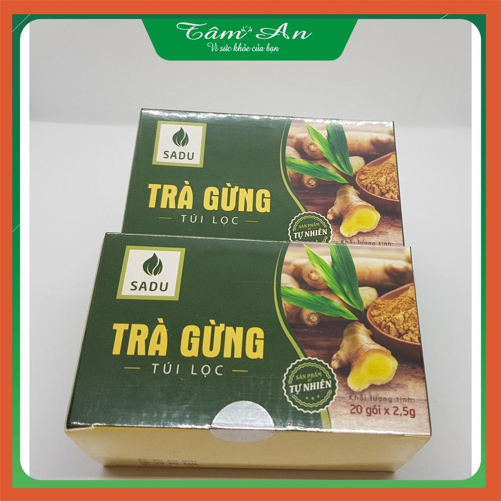 [TÂM AN - CHÍNH HÃNG] Trà túi lọc gừng SADU 50G (Hộp 20 gói*2,5g) - 150G (Hộp 60 gói*2,5g)