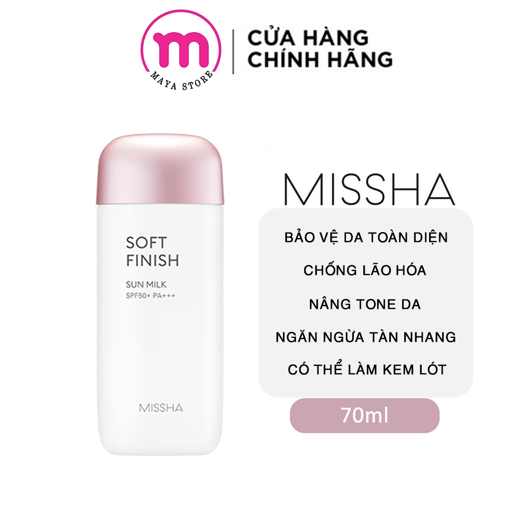 Kem chống nắng Missha Soft Finish Sun Milk 70ml