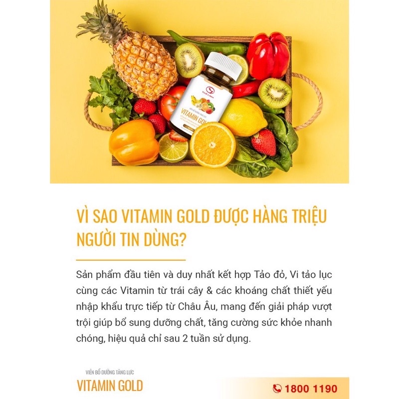 Viên uống bồi bổ cơ thể Vitamin Gold Tuệ Linh - Hộp 30 viên