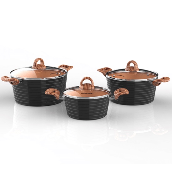 Bộ 3 nồi Ceramic đáy từ Sunhouse SHG2003MCA