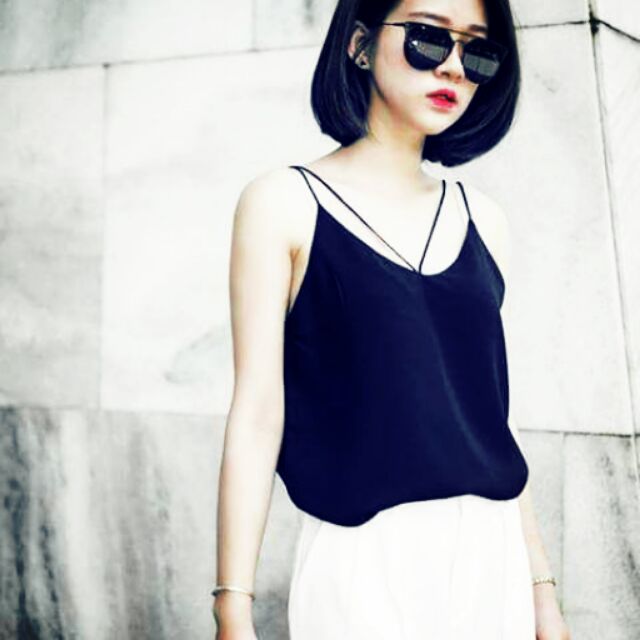 Áo hai dây voan chiffon
