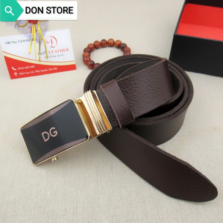 Dây Lưng Nam Khóa Tự Động Thép Không Rỉ Dây Da Bò Thật 100% Bảo Hành 12 Tháng