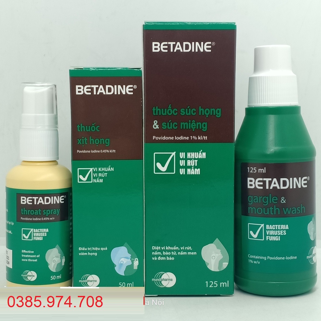 BETADINE Xịt Họng , Súc họng sát khuẩn