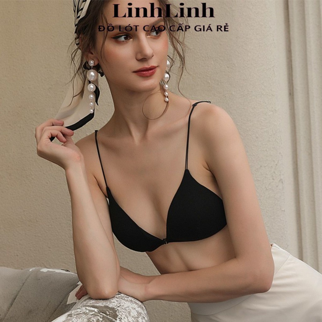 Áo Bra 2 Dây ⭐FREESHIP⭐ Áo Ngực Không Gọng Mút Mỏng Cài Trước - Bra Dây Mảnh 2099