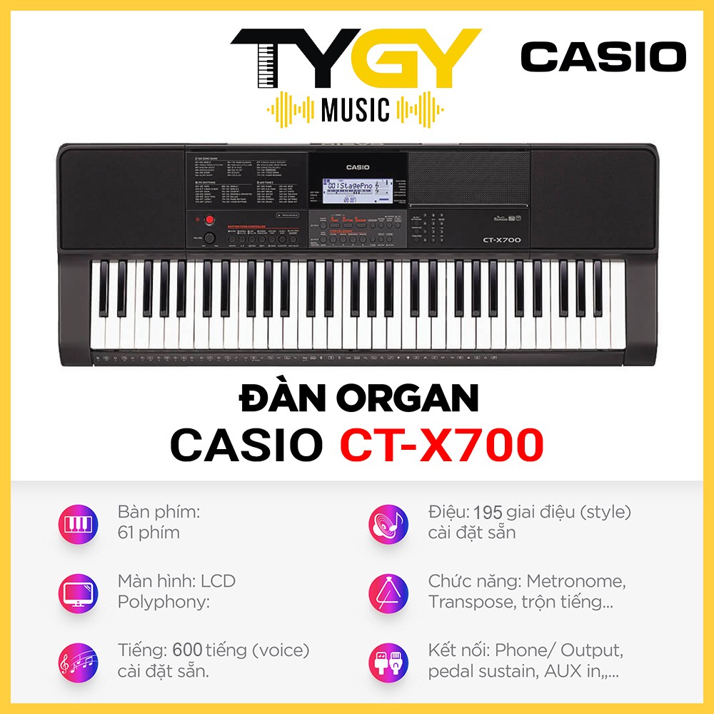 Đàn Organ Phím Piano Casio CT-X700 (Chính Hãng Full Box 100%)