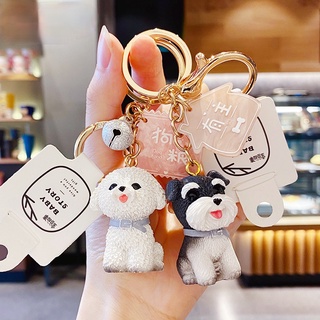 Móc khóa hình chú chó dễ thương Bichon Schnauzer