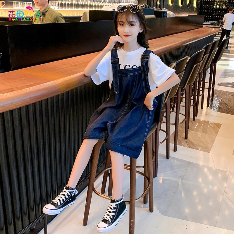 Bộ Quần Yếm denim Thời Trang Mùa Hè Năng Động Dành Cho Bé Gái 1-10 Tuổi