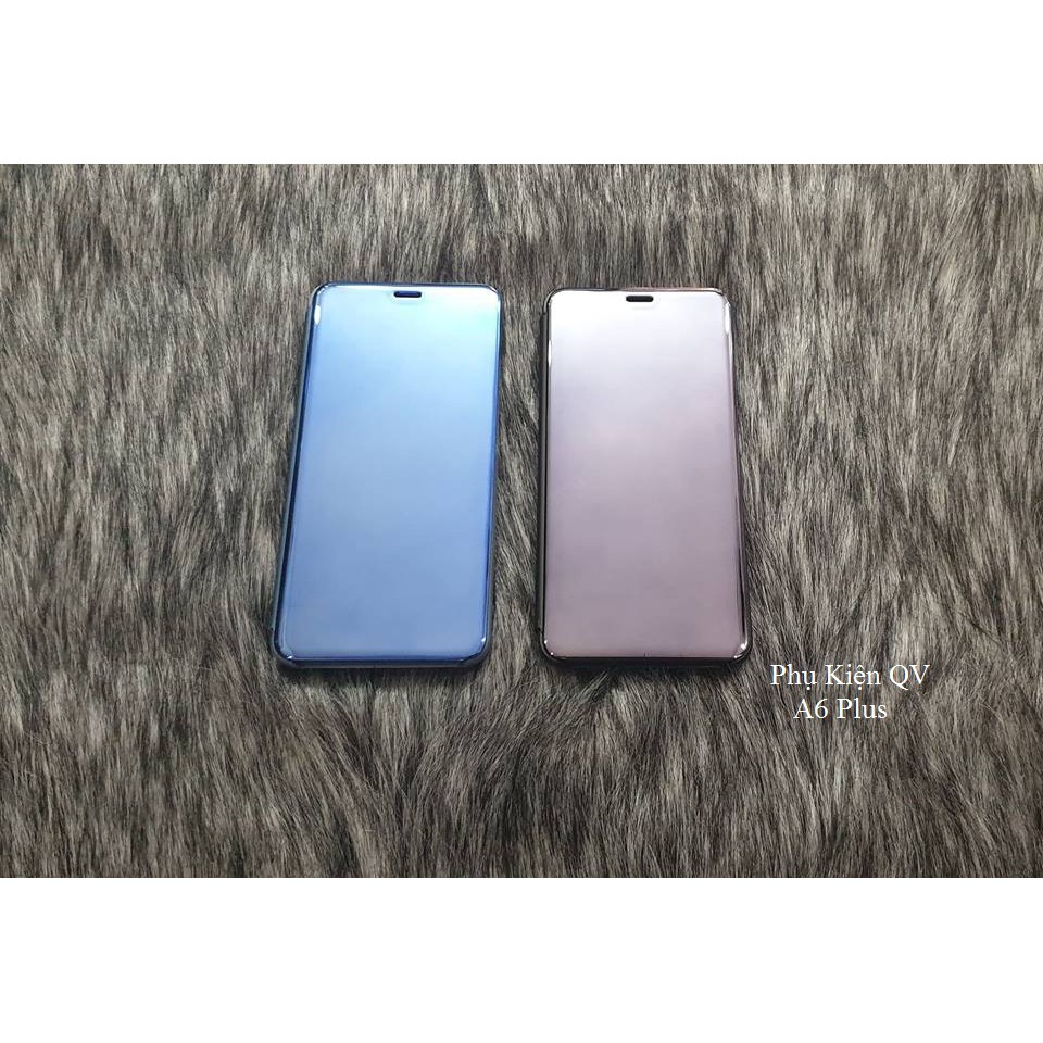 Bao Da Clear View Cover Standing Samsung A6 Plus