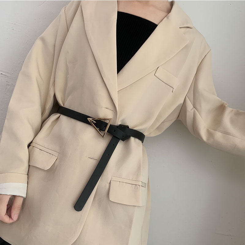 Thắt Lưng Đa Năng Đơn Giản Thiết Kế Khóa Tam Giác Thời Trang Hàn Quốc Mới