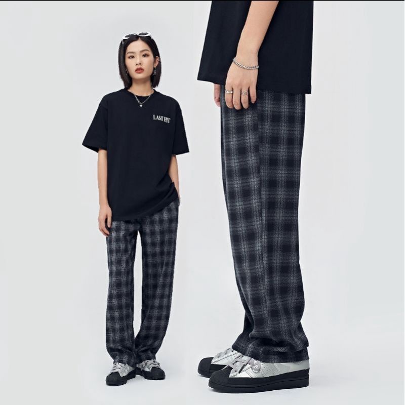 Quần sọc caro ống suông bigsize unisex nam nữ 40kg - 100kg