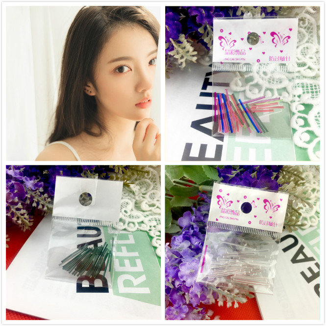 Khuyên tai nhựa màu đen trong suốt chống dị ứng