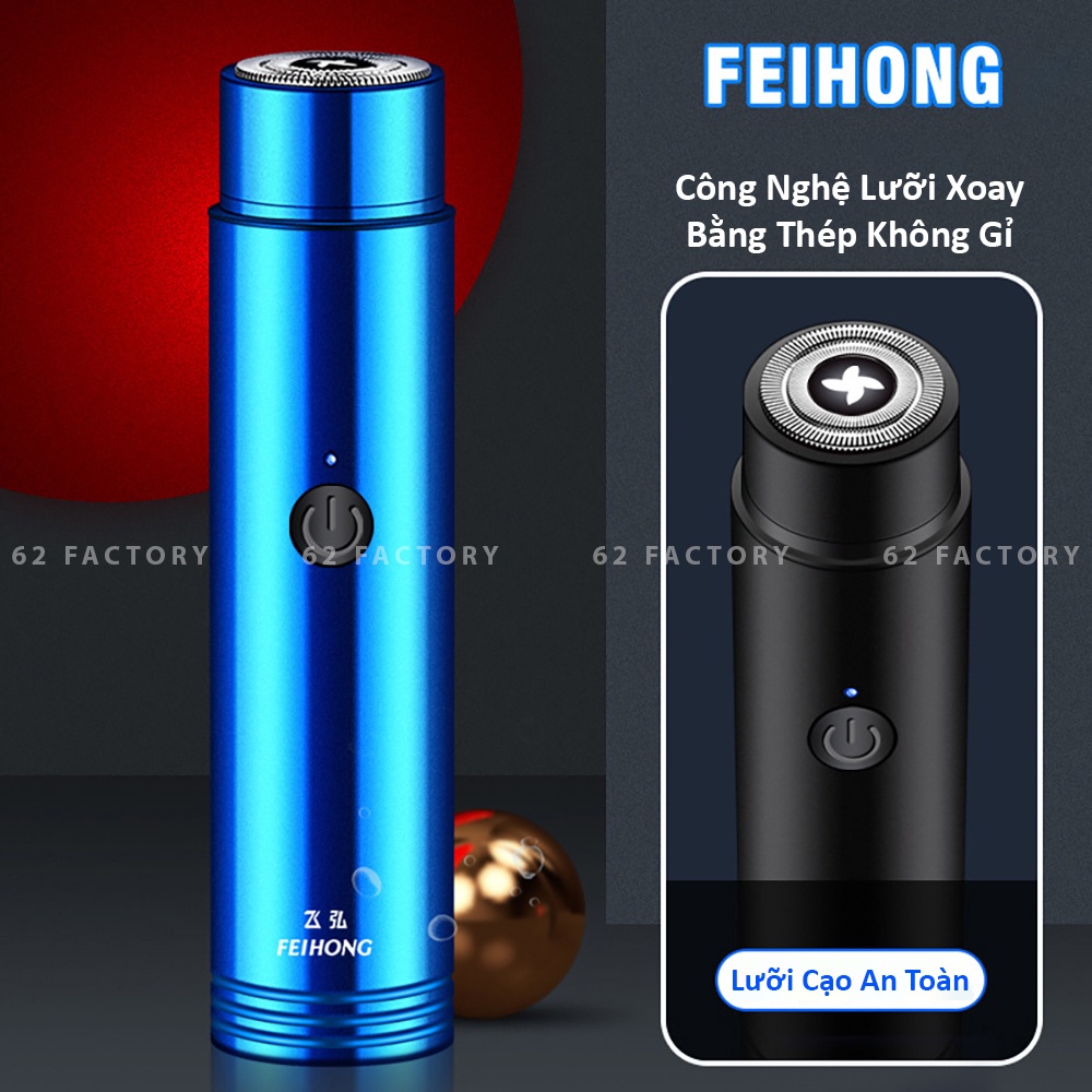 Máy Cạo Râu Mini Feihong Lưỡi Cạo Thép Ko Gỉ An Toàn Sạc 1 Lần Dùng 3 Tháng Nhỏ Gọn Tiện Lợi Mang Đi Khắp Nơi CR1