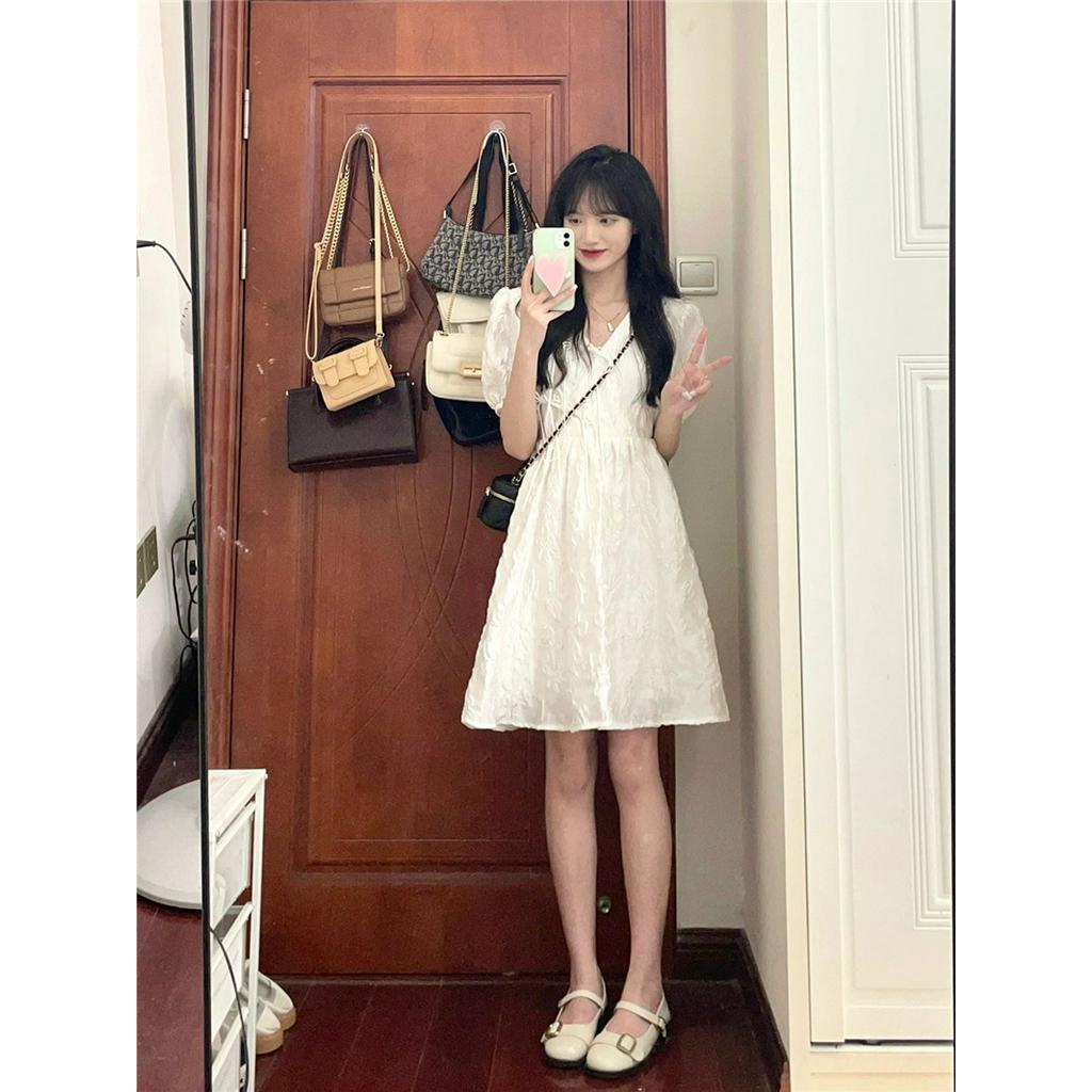 Đầm Tay Ngắn Dáng Ôm Màu Sắc Đơn Giản 61913