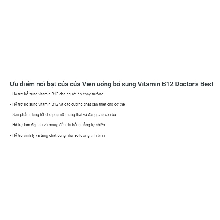 VEGAN - Viên Uống Bổ Sung Vitamin B12 1500 Mcg, 60 viên