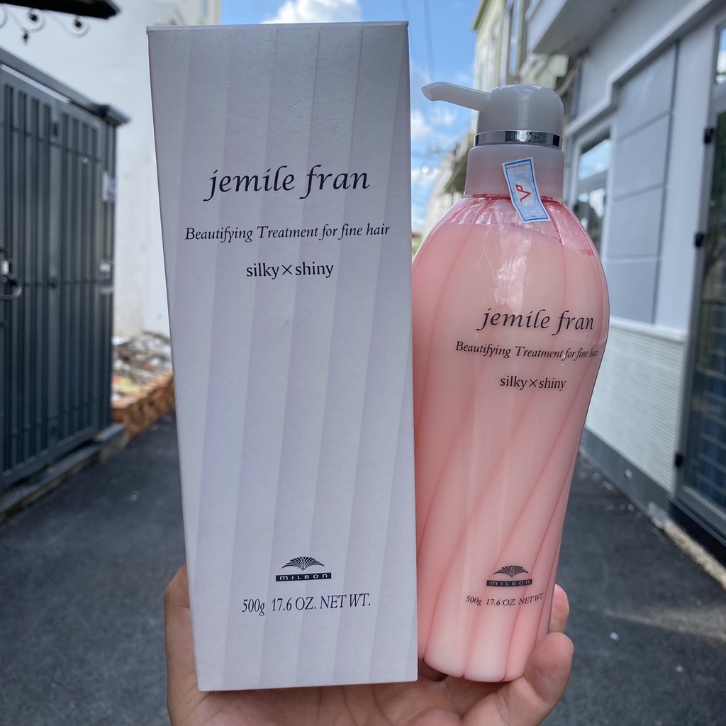 Kem xả cho tóc khô xơ hư tổn Milbon Jemile Fran Heatgloss Hair Treatment 500ml