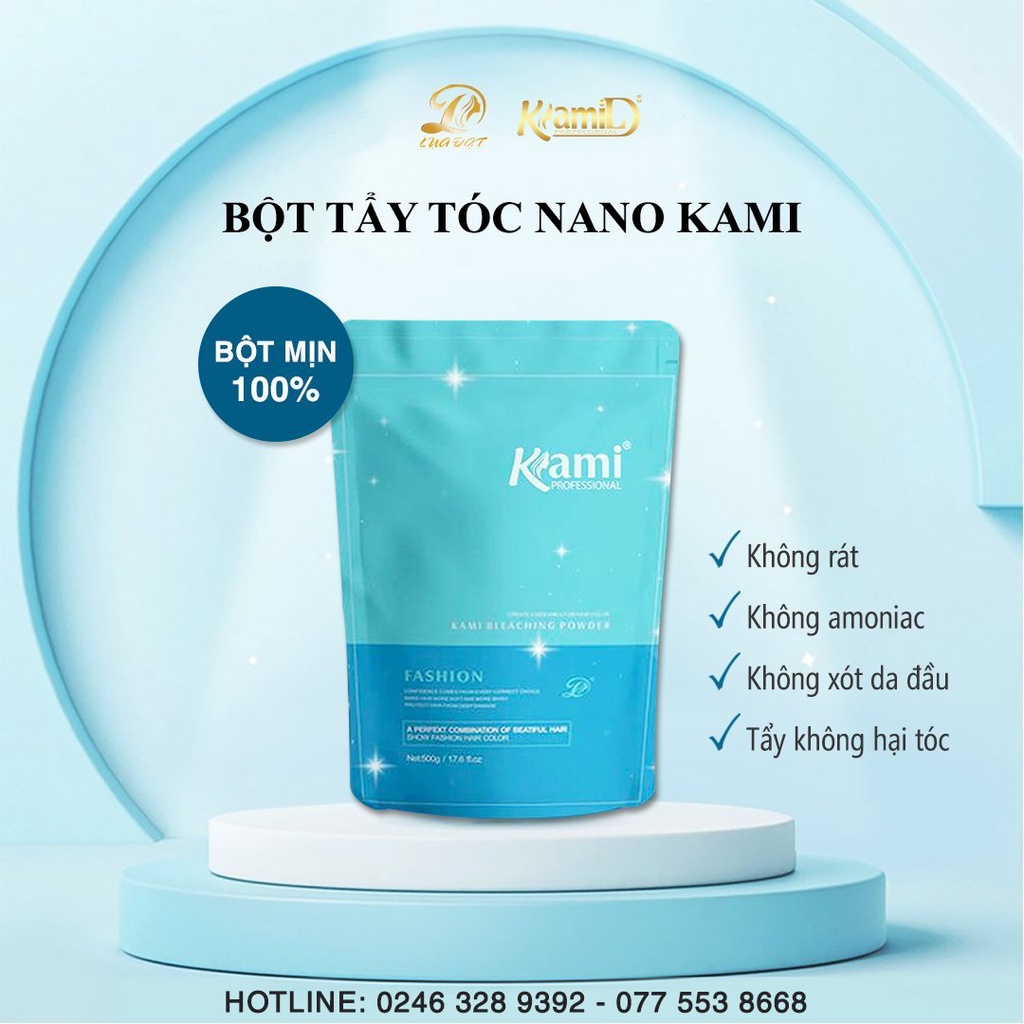 [CHỐNG XÓT] Bột tẩy tóc siêu mạnh nano kami - tẩy 1 lần lên nền 8,9 (tặng kèm oxy)