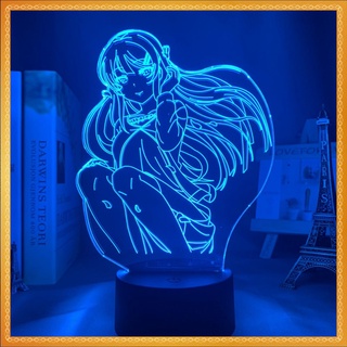 Đèn led 3d Anime Waifu Mai Sakurajima mẫu 2