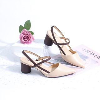 Giày Sandal 5cm Bít Mũi 4161 Màu Vàng