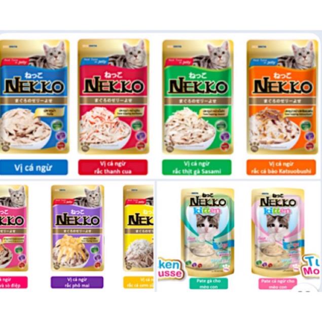 Combo 12 gói pate nekko dành cho mèo nhiều vị đa dạng thành phần dành cho mèo