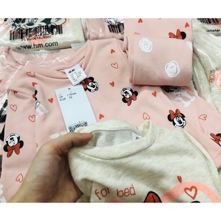 Bộ nỉ da cá minnie hm set 2 bộ