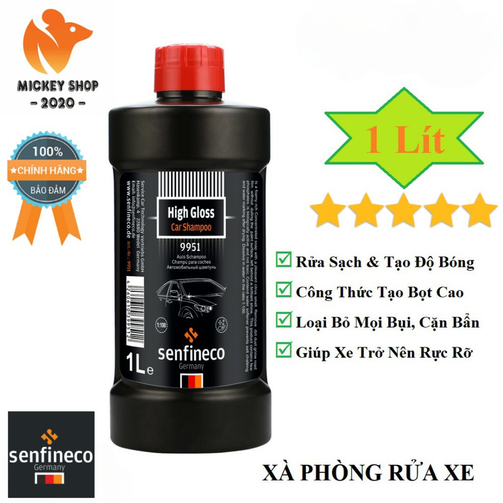 [ 100% GERMANY ] Dung Dịch Rửa Xe Senfineco High Gloss Car Wash Shampoo 1 Lít 9951 – Hàng Chính Hãng