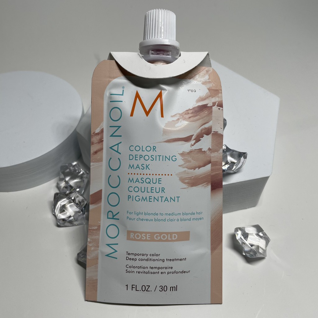 Mặt Nạ Dưỡng Bổ Sung Hạt Màu Moroccanoil Color Depositing Mask 30ml - Rose Gold (màu vàng hồng)