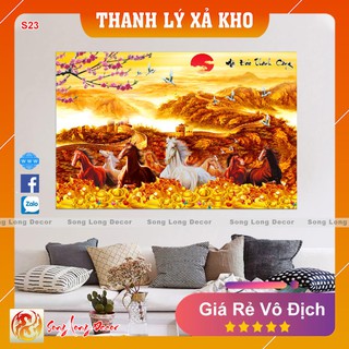 Tranh dán tường 3d Mã Đáo Thành Công - S23 Tranh 3D Phong Thủy - Song Long Decor