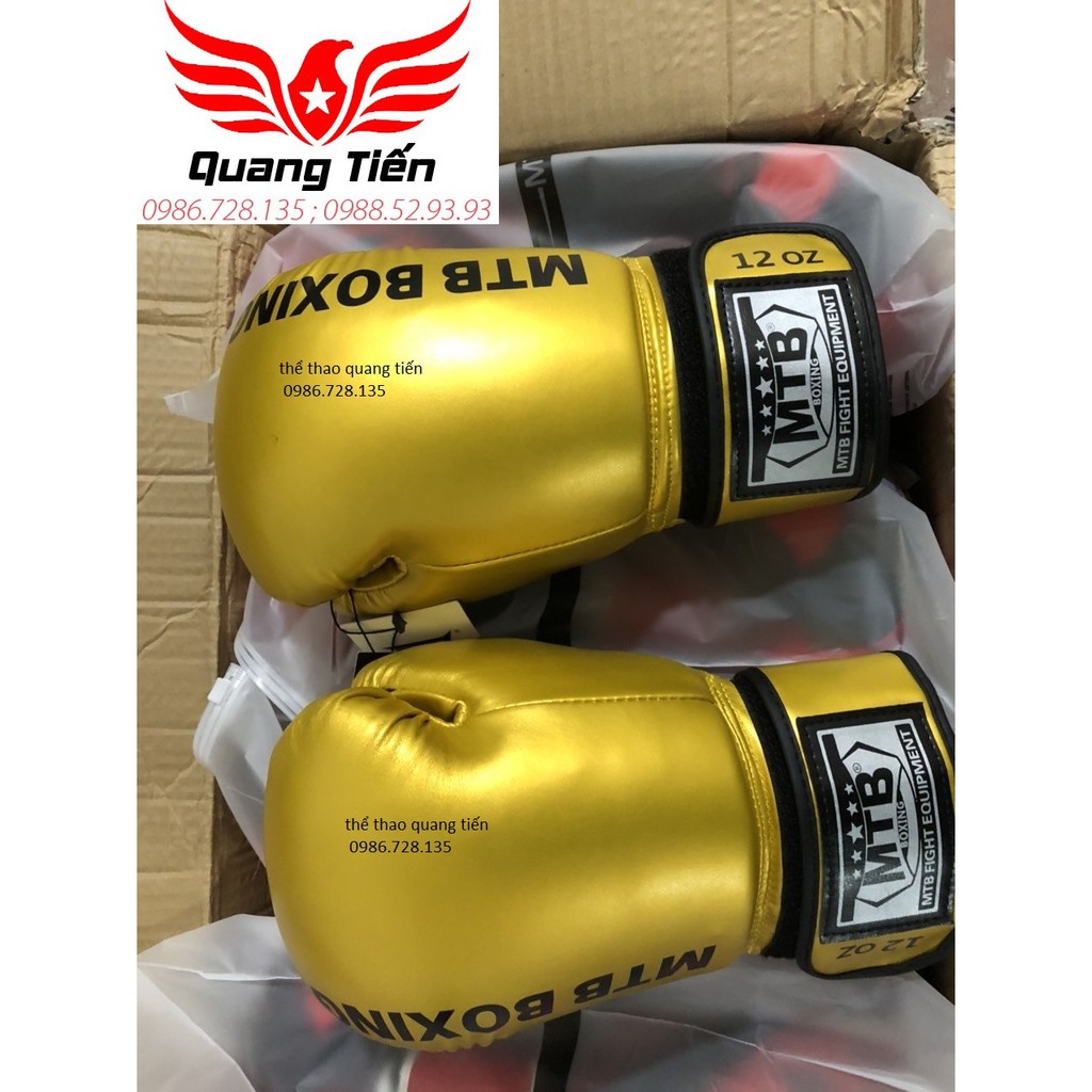 Freeship Găng tay Boxing MTB Max màu vàng đồng chính hãng